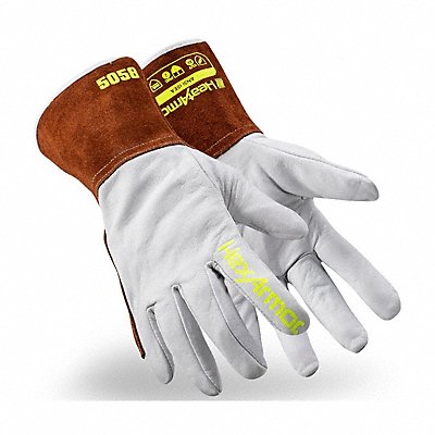 HEXARMOR HEATARMOR 5058L9 Glove Thin Goatskin Lther TIG Rd/Wht PR