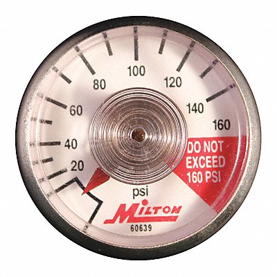 MILTON 6387 Pressure Gage Centre 1/8 NPT 0-160PSI