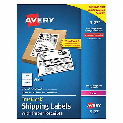 AVERY 5127 Shipping Labels White PK100