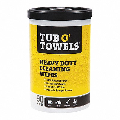 TUB O TOWELS TW90 Cleaning Wipes Heavy Duty 90 Count Canistr