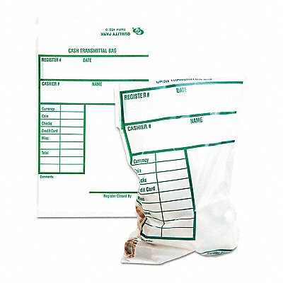 QUALITY PARK 45220 Cash Transmittal Bag Clear PK100