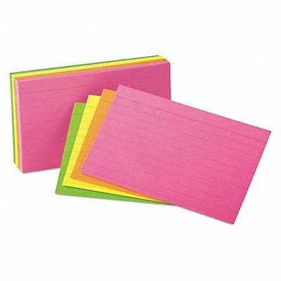 OXFORD 40279 Index Card 3x5 Assorted Glow PK100