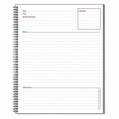 CAMBRIDGE 613208 Notebook Meetng 8-1/2 X11 Black