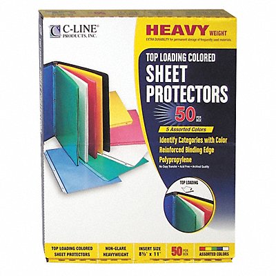 C-LINE 62010 Sheet Protector 2 Assorted PK50