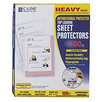 C-LINE 62033 Sheet Protect Antimicrobial Clear PK100