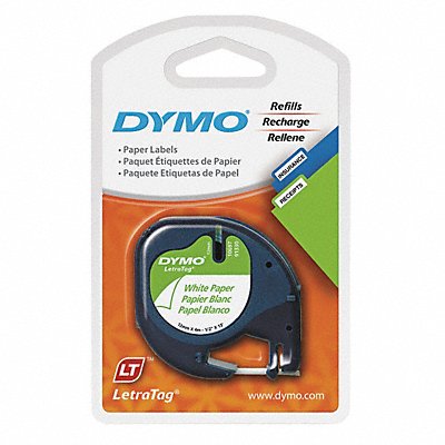 DYMO 10697 Paper Label Tape 0.5 x13 ft White PK2