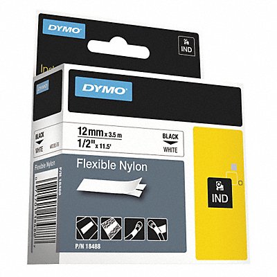 DYMO 18488 Label Tape 0.5 Flex Nylon White