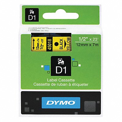 DYMO 45018 Labeling Tape Black/Yellow 1/2