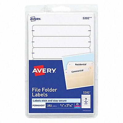 AVERY 5202 Label File Folder White PK252