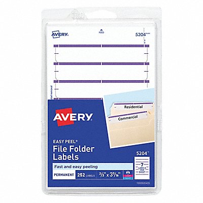 AVERY 5204 Label File Folder Purple PK252