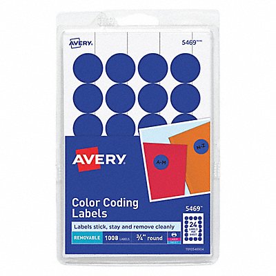 AVERY 5469 Label 0.75 Round DarkBlue PK1008