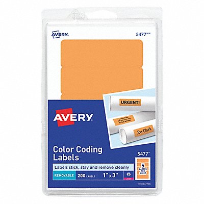 AVERY 5477 Label 1 X3 NeonOrange PK200