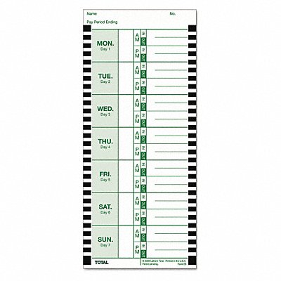 LATHEM TIME E8100 Time Card Thermal White PK100