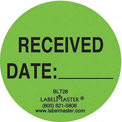 LABELMASTER BLT28 Received w/ Date Label 2 Round PK500