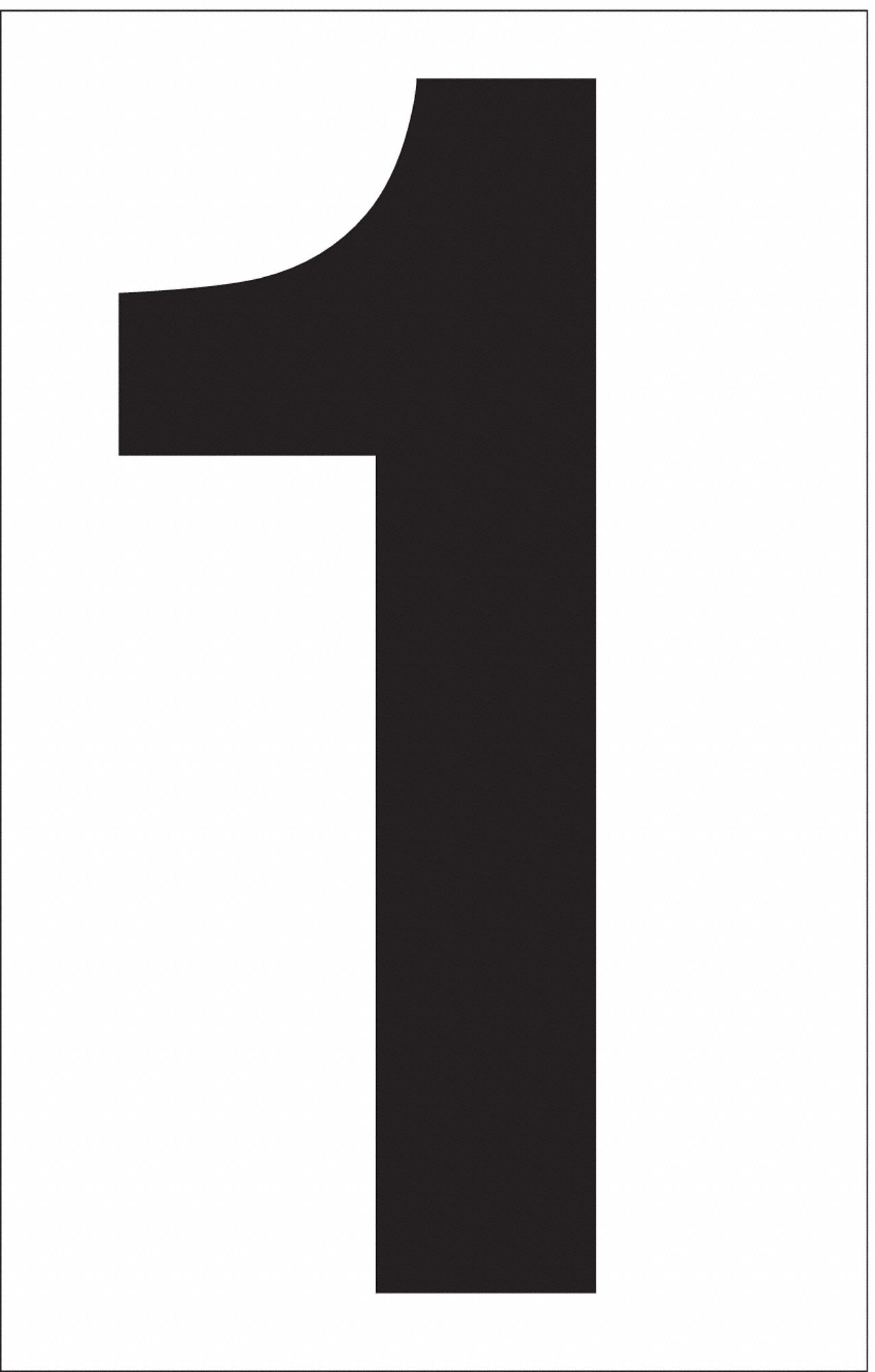 LABELMASTER NUMBER1R Clear Vinyl 3.5 Numeral 1 DOT PK50