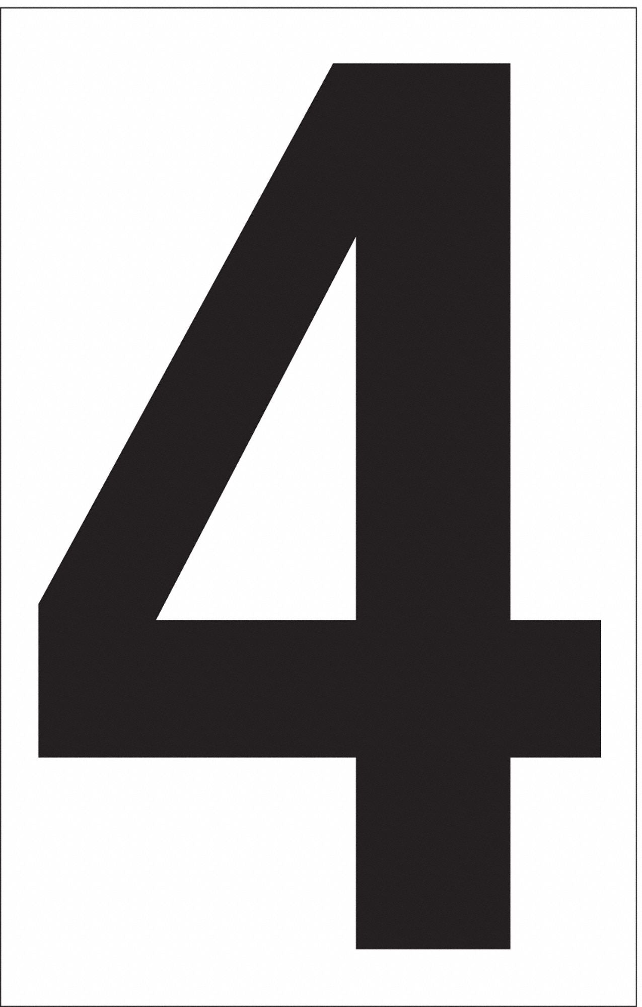 LABELMASTER NUMBER4R Clear Vinyl 3.5 Numeral 4 DOT PK50