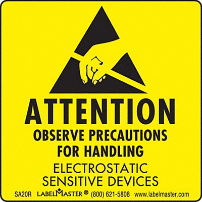 LABELMASTER SA20R Attn Observe Prec Hand Label 2 PK500