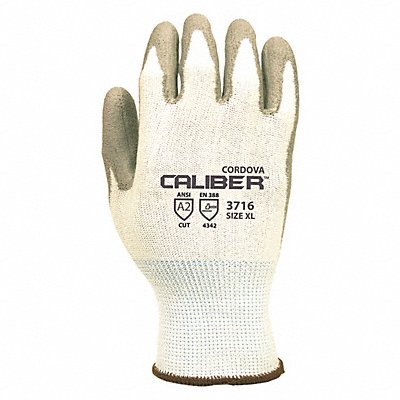 CORDOVA GLOVE 3716XL Cut Resistant Gloves Whte Cut LevelA2 PR