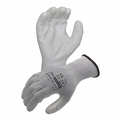 AZUSA SAFETY N10550 PU Coated Gloves White/White XS PR