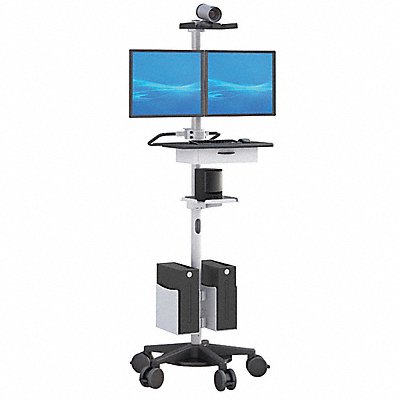 AFC INDUSTRIES MPC2C60HR42FHKBDRWSH2C1 Computer Stand Grey 72 H x 33 W 100 lb