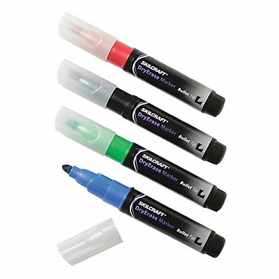 ABILITY ONE 7520010000000 Dry Erase Markers Bullet PK4