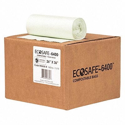 ECOSAFE-6400 HB26368 Garbage Bag 20 gal Green PK165