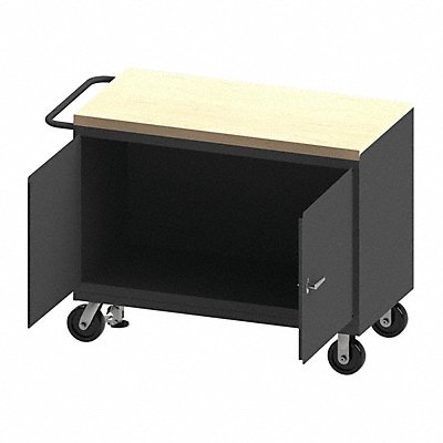 DURHAM MFG 3411MTFL95 Mobile Cabinet Bench Maple 48 W 24 D