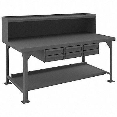 DURHAM MFG HDWB3672RS6DR95 Workbench Steel 72-1/8 W 36 D