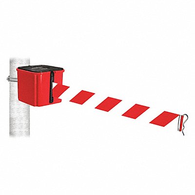 RETRACTA-BELT WH412RD15RWDHC Belt Barrier Red/White Striped Belt 4 H