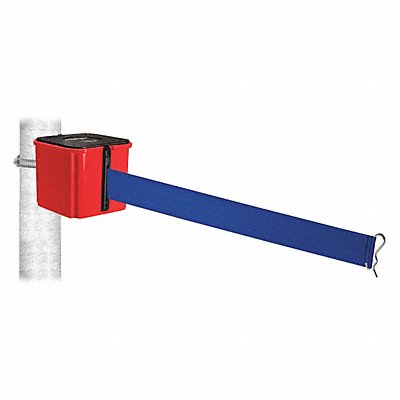 RETRACTA-BELT WH412RD15BLHC Belt Barrier Hose Clamp Mount Blue Belt