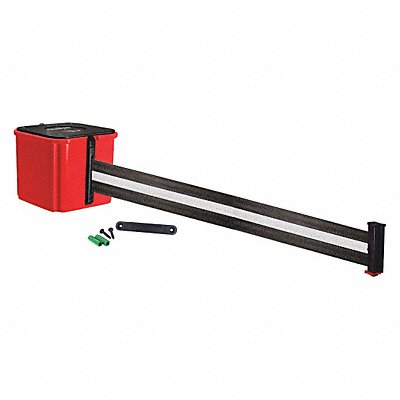 RETRACTA-BELT WM412RD25BWRE Belt Barrier 4 H 25ft Belt Powder Coated