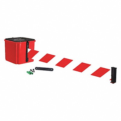 RETRACTA-BELT WM412RD15RWDRE Belt Barrier 4 H Red/White Striped Belt