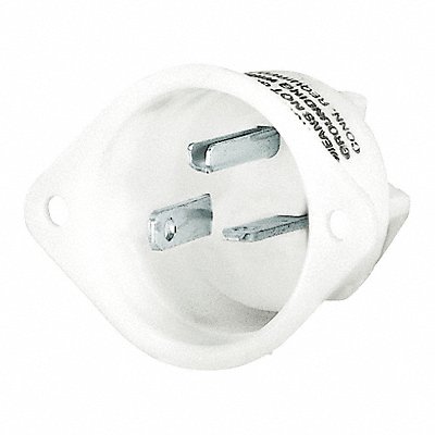 GRAINGER 5478 Flanged Inlet White 20 A Oval 6-20P