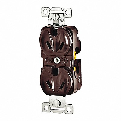 GRAINGER 5762 Receptacle Brown 15A Back/Side 2 Poles
