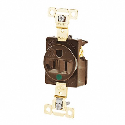 GRAINGER 8210 Receptacle Brown 15A 2 Poles Flush Mount