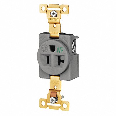 GRAINGER 5361GRYWR Receptacle Grey 20A 125VAC Single Outlet