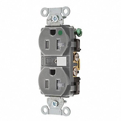 GRAINGER 8300HBGRTR Receptacle Gry 20A Hospital Grade 125VAC
