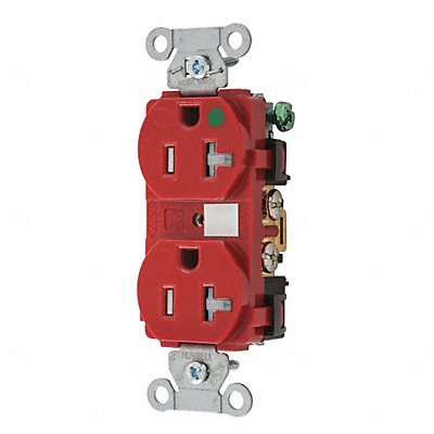 GRAINGER 8300HBREDTR Receptacle Red 125VAC Tamper Resistant