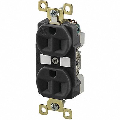 GRAINGER BRY5262BLKWR Receptacle Black 15A Weather Resistant