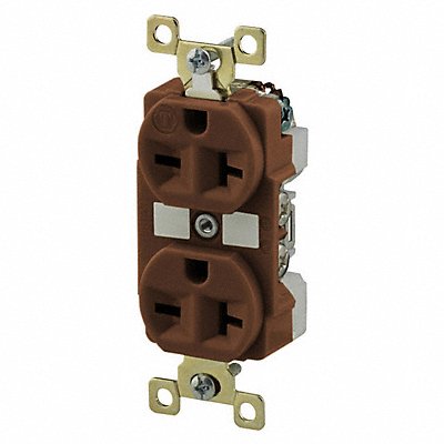 GRAINGER BRY5462 Receptacle Brown 20A 6-20R NEMA Config.