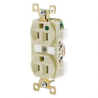 GRAINGER BRY8200IL Receptacle Ivory 15A 125VAC Illuminated