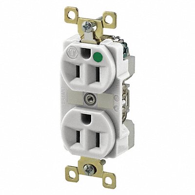 GRAINGER BRY8200WL Receptacle White 15A 125VAC Illuminated