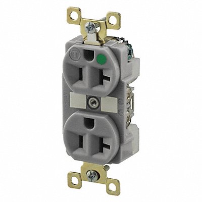 GRAINGER BRY8300GRYL Receptacle Grey 20A 125VAC Illuminated