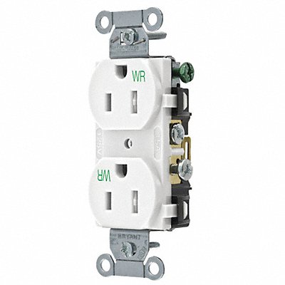 GRAINGER CBRS15WWRTR Recept White 15 A 2P3W Back Side 1PK