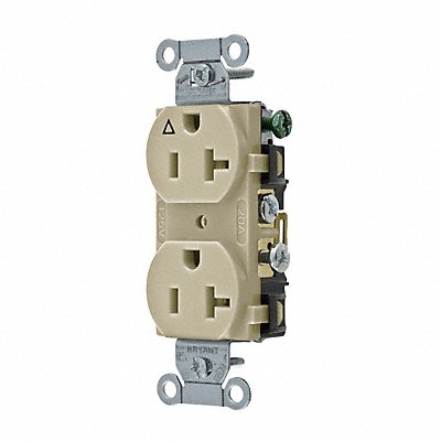 GRAINGER CR20IGI Receptacle Ivory 3 Wires Side Winning