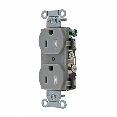 GRAINGER CRS15GRYTR Receptacle Tamper Resist. Side Winning