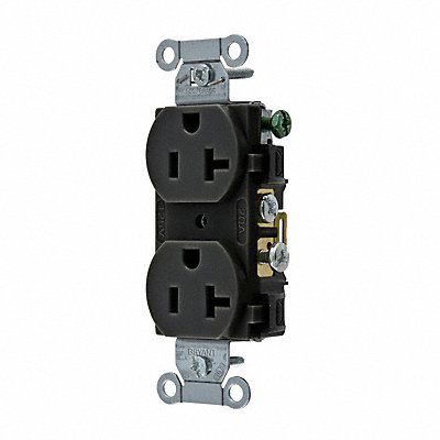 GRAINGER CRS20BLK Receptacle Black 20A 125VAC Side Winning
