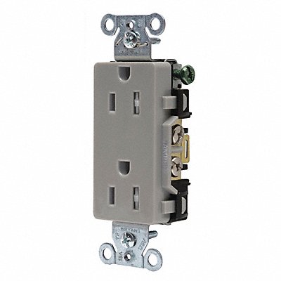 GRAINGER DRS15GRYTR Receptacle Gry 15A Tamper Resist. 125VAC