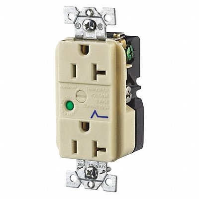 GRAINGER SP53IA Receptacle Ivory 20A 3 Wires 3 Wires