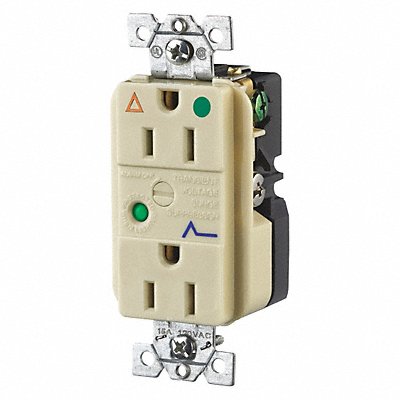GRAINGER SP82IGIA Receptacle Ivory 15A 3 Wires 2 Poles